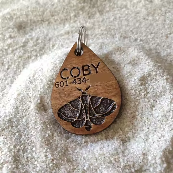 Индивидуальные деревянные бирки для домашних животных в форме кости: Персонализированные Бирки Для Ошейников вьетнамский производитель