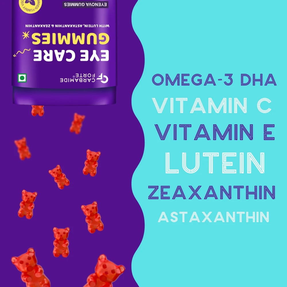 Eye Gummies Lutein and Zeaxanthin Eye Supplements with Astaxanthin, Veg DHA and Vitamin C for Vision Support & Eye Health