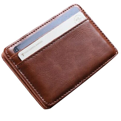 2023 New Style Full Grain Leather Card Holder Wallet Stylish Wallets Cash and Credit Card Holder, Mini Wallet for Men and Women