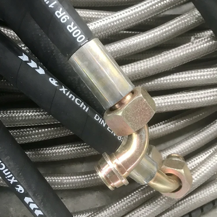 sae100 r4 wire inserted hydraulic woven or textile fibers braided suction oil and weather resistant synthetic rubber hose