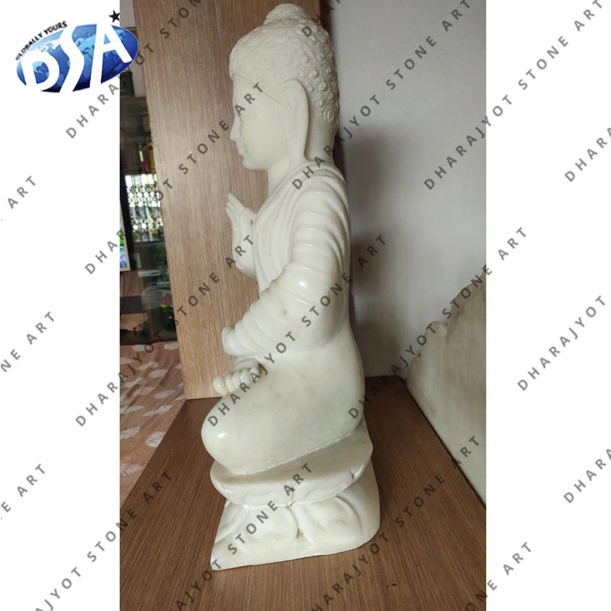 Gautama Buddha Statue Made Up Of Vietnam White Marble For Home Decoration Available In Wholesale Price Manufactures From India