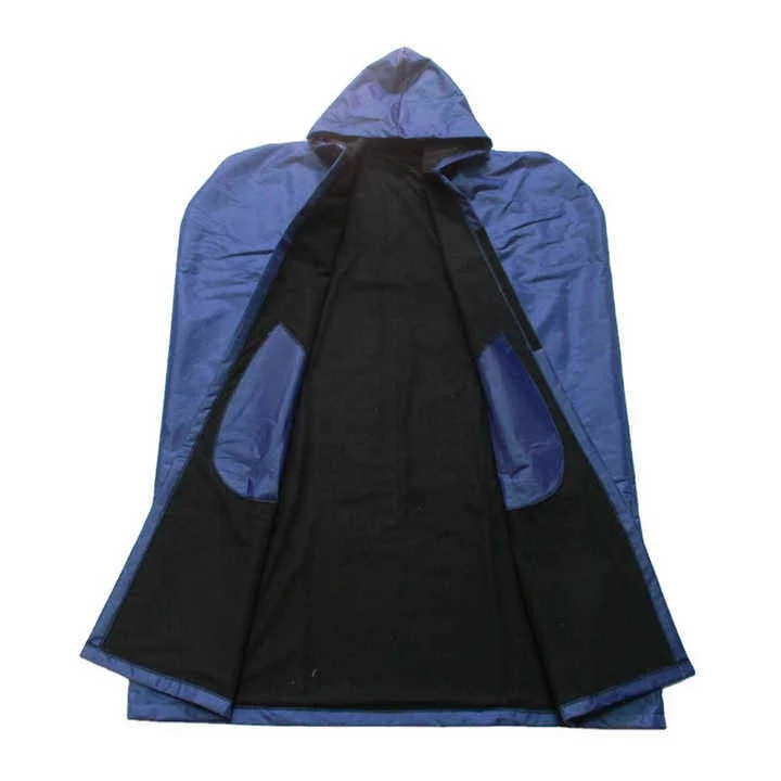American Football Adult Junior Fleece Lined Sideline Cape Team Waterproof Warm Protective Cape Hood and Inside Pocket