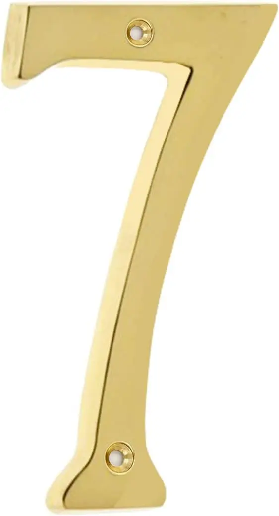 Hardware A200 4 Inch Brass Bright Brass House Number 1