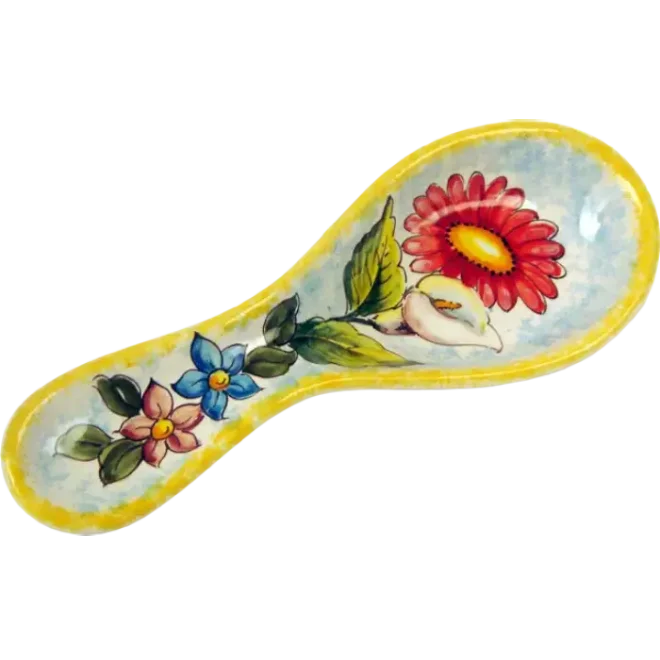 Top italian quality handmade ceramic spoon rest 28cm made in Italy kitchen items pottery