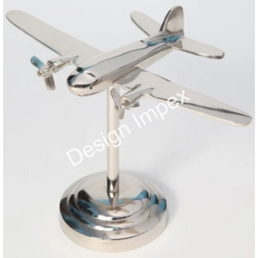 Mirror polished Aircraft Model And Portable Cast Aluminium Aeroplane With Stand Metal Tabletop Object Online Supply Airplanes