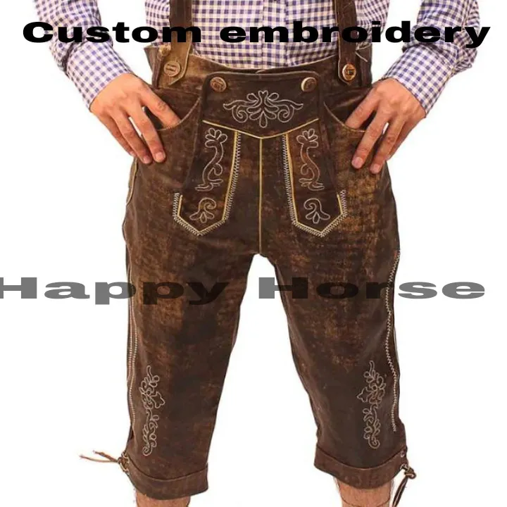 Traditional German outfit Trachten Wear Short / Oktoberfest Lederhosen / Bavarian Shorts Lederhosen Made Of Custom Leather
