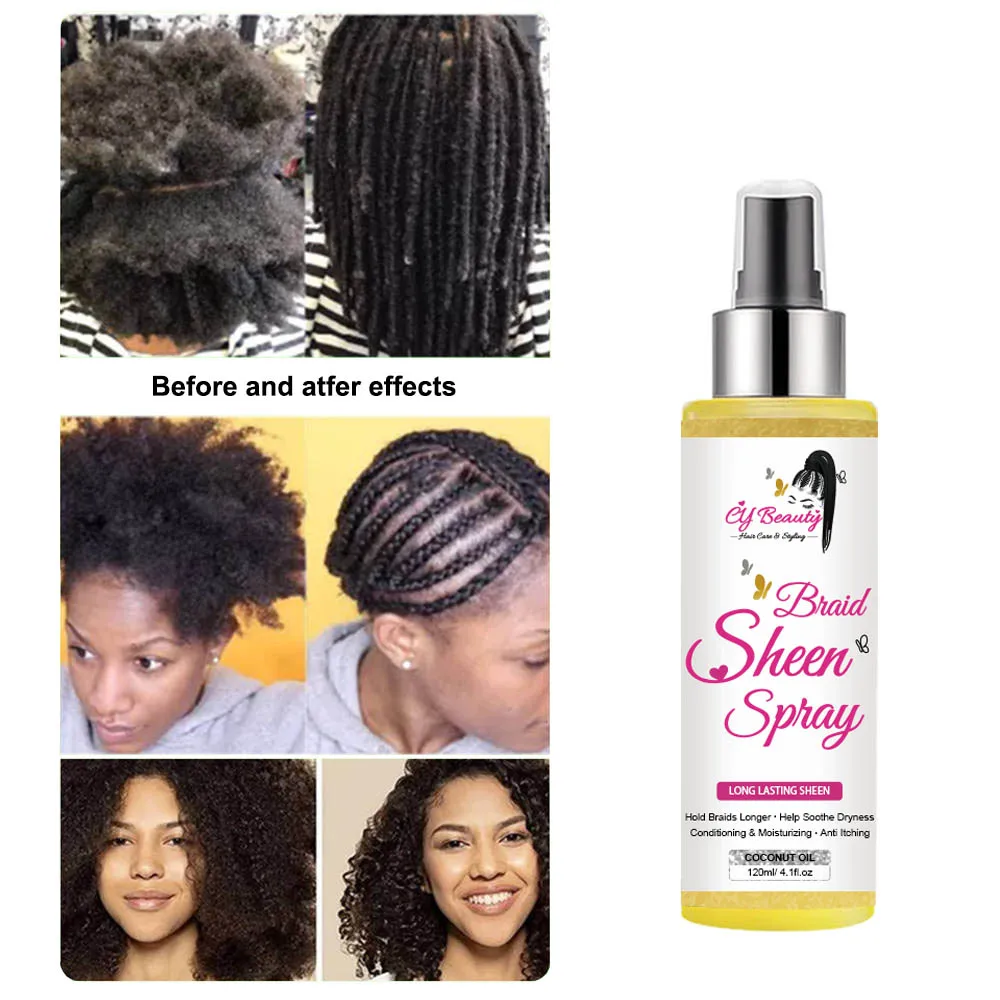 Bulk Custom Logo Extra Hold Dry Fast Styling Spritz Hair Silkening Mist Braid Sheen Spray