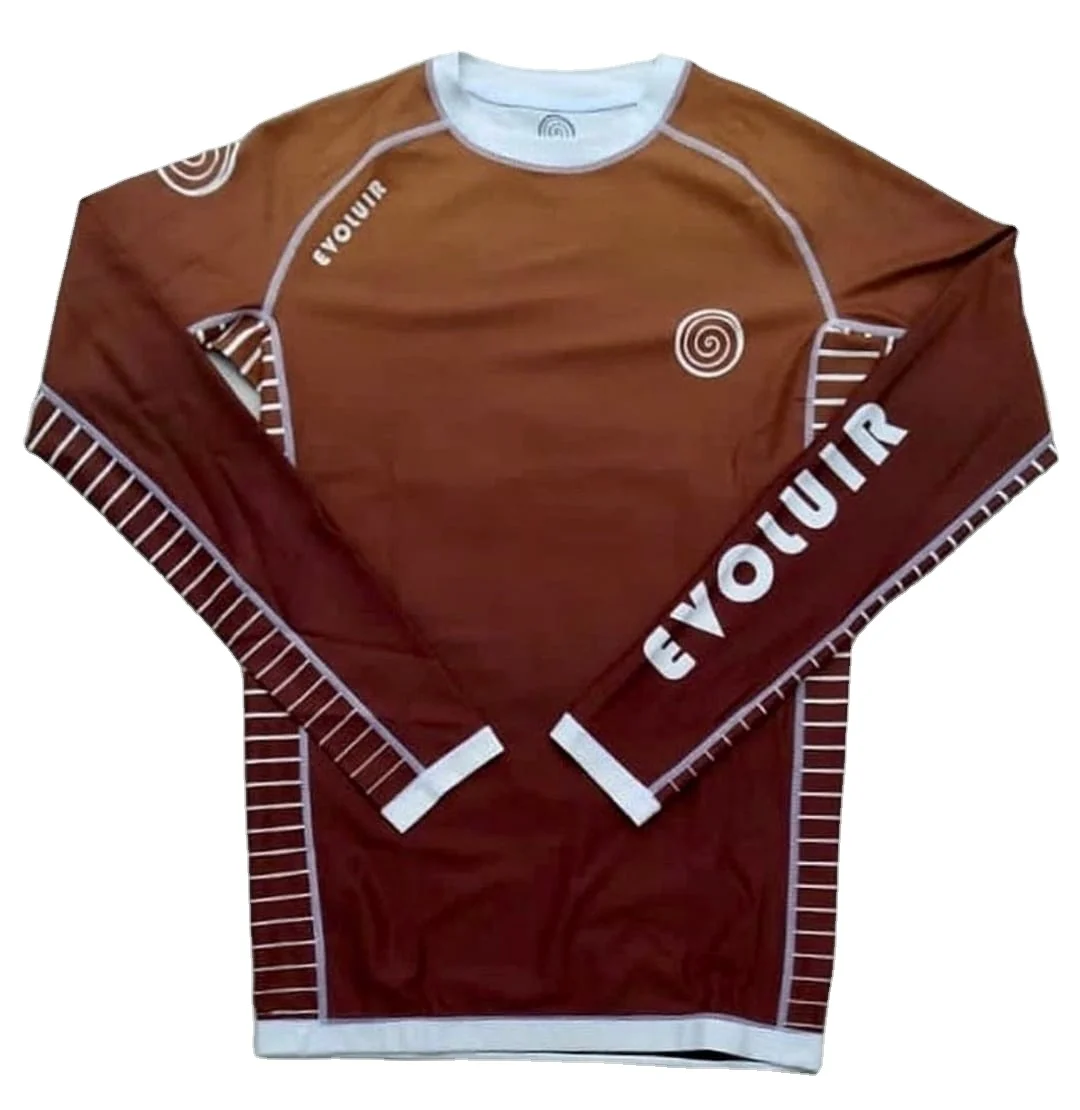 High Quality Cheap Prices Custom Sublimated Shorts Sleeve Boxing Rash Guard / Custom Design Made Jiu Jitsu Rash Guard