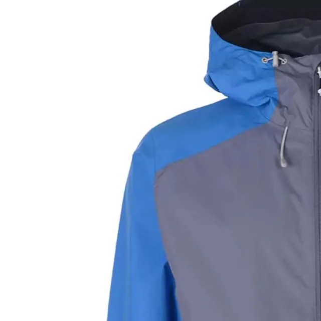 Outdoor Rain Wear Water Proof Jackets Blue and Grey Custom Colors 100%Cotton Nylon Gym Fitness Zipper Unisex Rain Jacket 2022