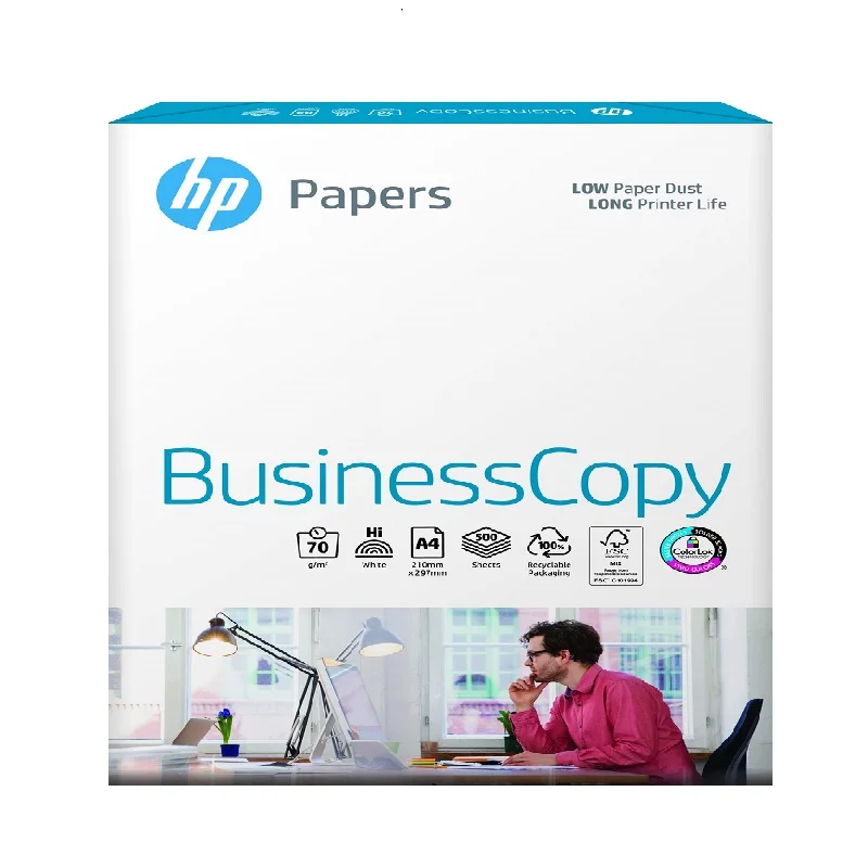 Белая офисная копировальная бумага HP RH98112 80 gsm A4 (1 коробка содержит пять каминов на 500