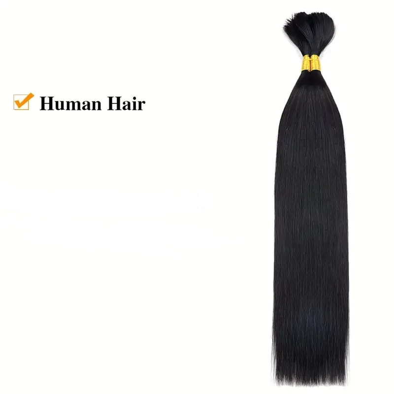 20-Inch Straight Wave Raw Unwefted Remy Hair Extensions Natural Black Indian Remy Human Hair