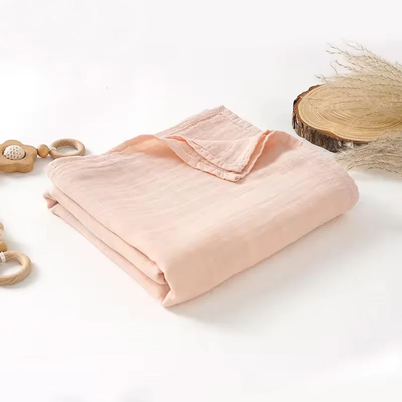 Customized high quality Cotton Muslin Swaddle Baby Muslin Wrap Blanket