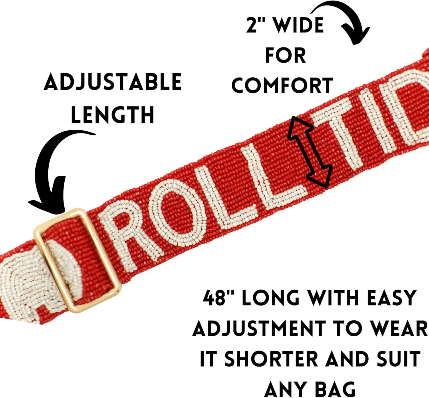 Detachable Beautiful Delta Sigma Th-eta Beaded Belt Purse Straps Sorority Beaded Purse Strap for Sale