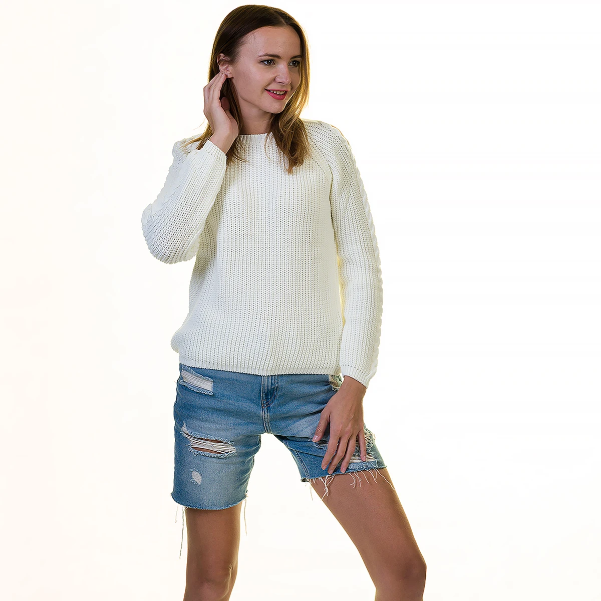 White Winter Casual Long Sleeve Womens Sweater Dress Pullover Clothing agile supply chains Plain Premium FEDEX Computer Knitted
