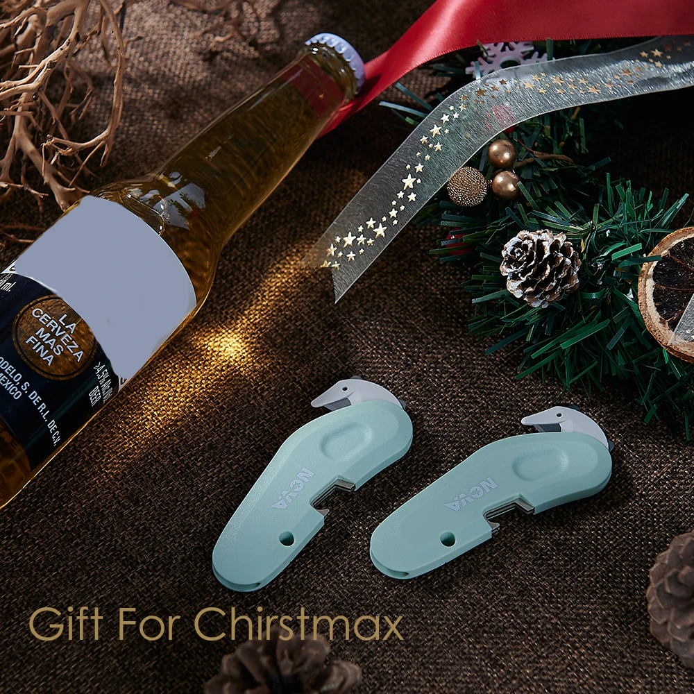 Promotional Gift Magnetic Beer Bottle Opener and Soda Can Opener with Concealed Blade for Cutting Box, Packing Tape, Shrink Wrap