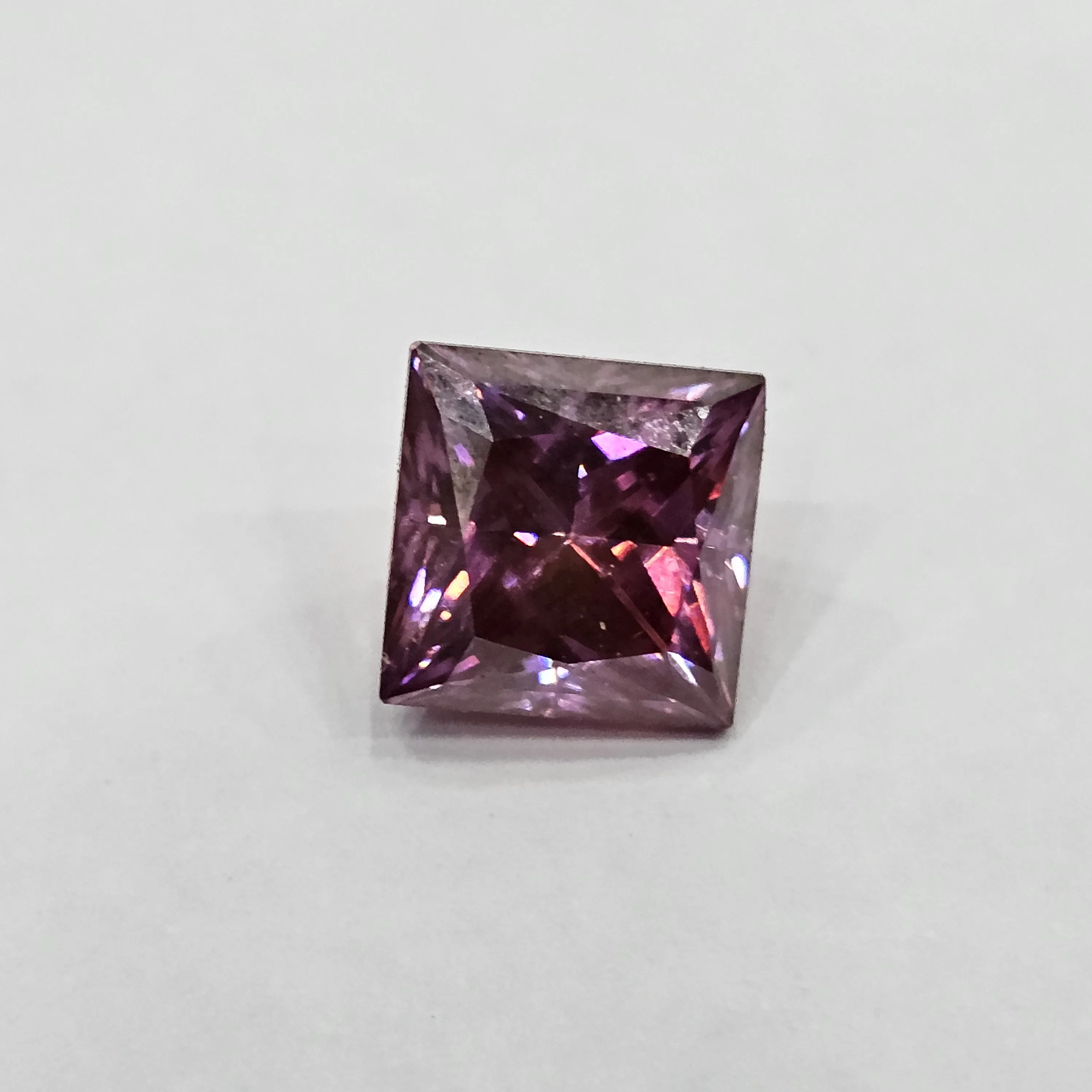 Customizable 8mm Pink Moissanite Loose Excellent Quality Diamond Square Shape Composed Crystal Quartz Zirconia Jewelry Making