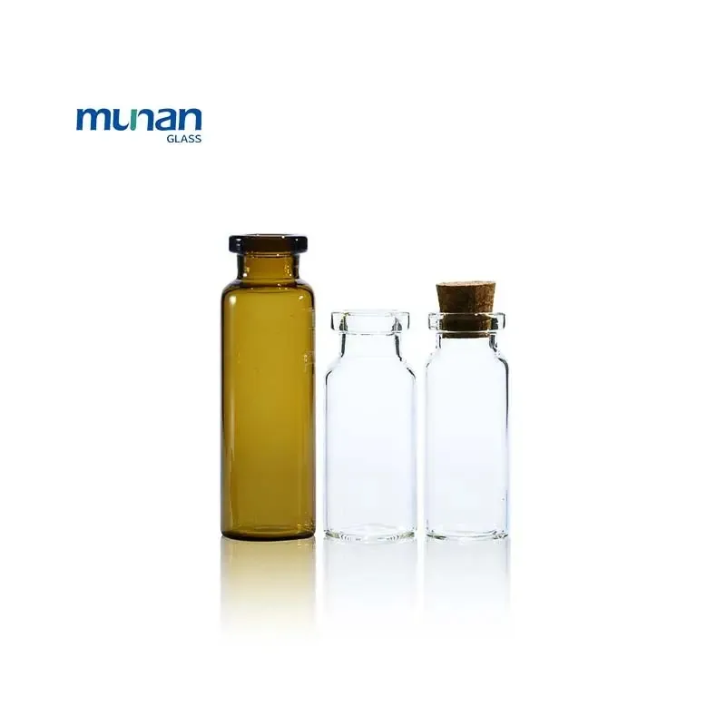 New Type Pharmaceutical Clear Glass Tubular Amber Glass Vial pill vial For Medical Powder Containers With Spoon