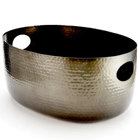 Aluminium Decorative Metal Tabletop Gold Color Stylish Hammered Design Wine Bucket Cooler with Customization Available