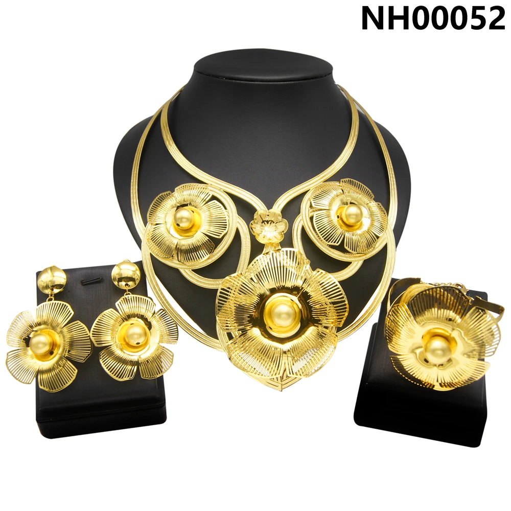 Zhuerrui Nigerian Bridal Italiano Fine Jewellery Set Brand Party Jewelry Set Women Brazilian Gold Jewelry Wholesale NH00052