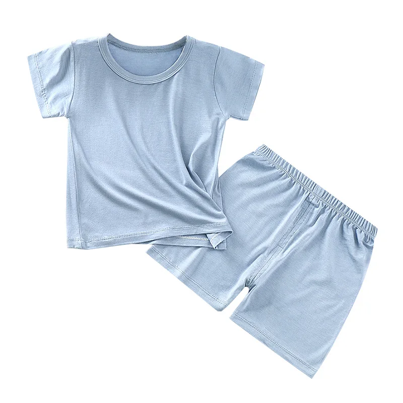 Wholesale Summer Boys Boutique Outfits 2 PCS Toddler Girls Blank T Shirt Shorts Baby Clothing Set for Kids