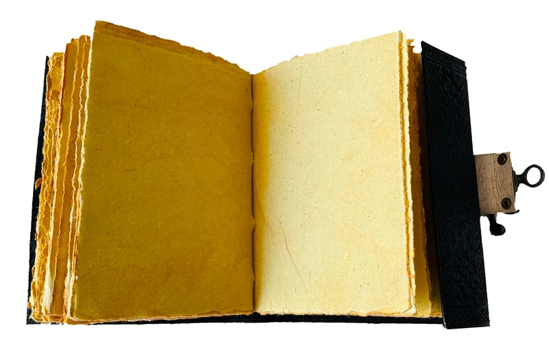Antique Handmade Deckle Edge Paper Key Brown Vintage Leather Journal 240 Sketchbook Book of Charmed Spell Wiccan Journals