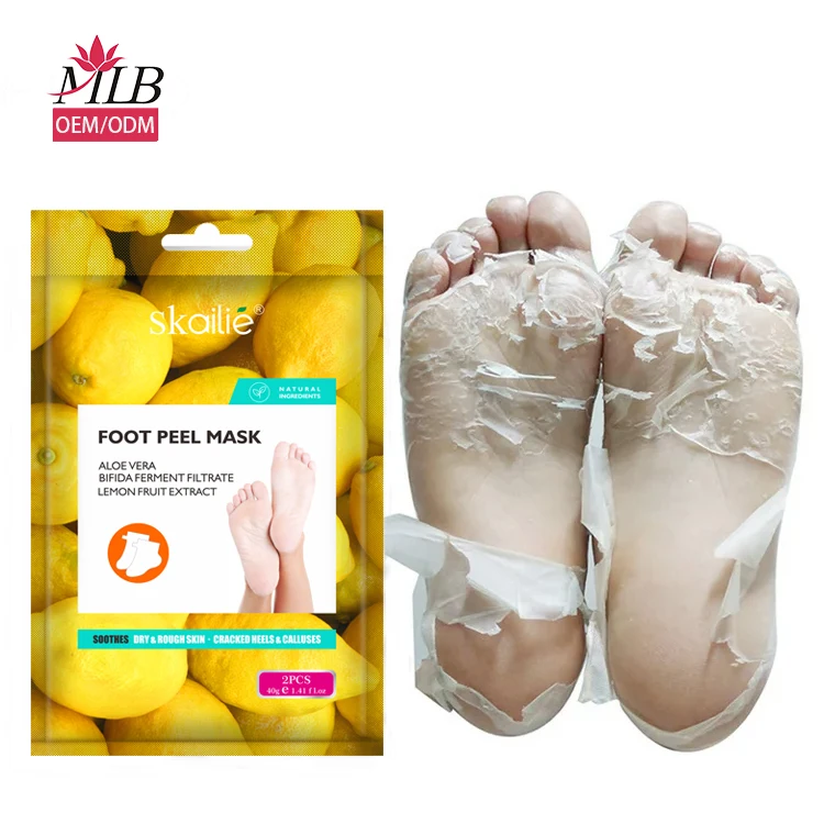 Wholesale Private Label Organic Removal Calluses Exfoliating Coconut Lemon Foot Peel Mask Peeling Nourishing Spa Peel Foot Mask