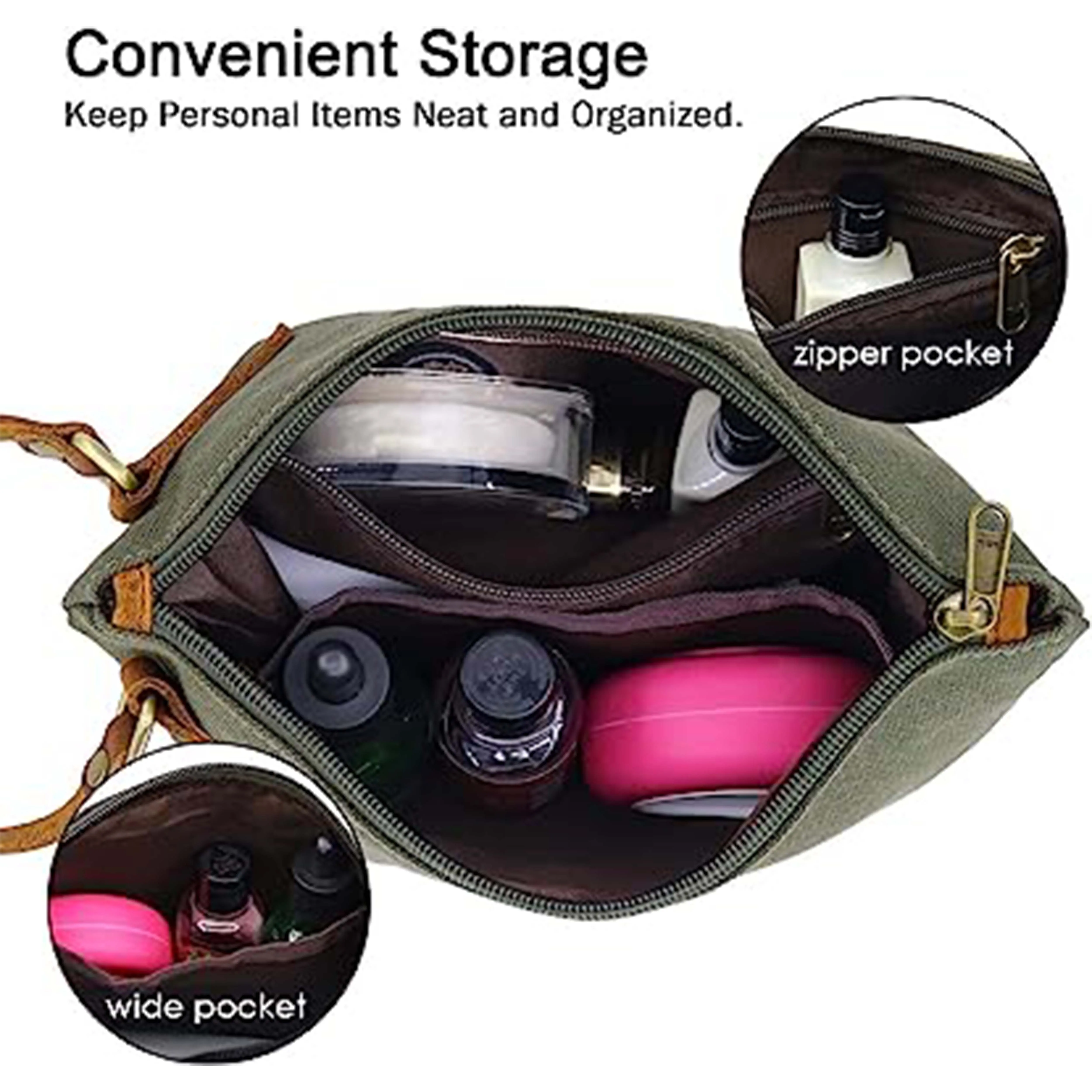 Canvas Clutch Purse Wristlet Pouch Wallet Large Makeup bag with Leather Strap Phone Handbag for Women Men