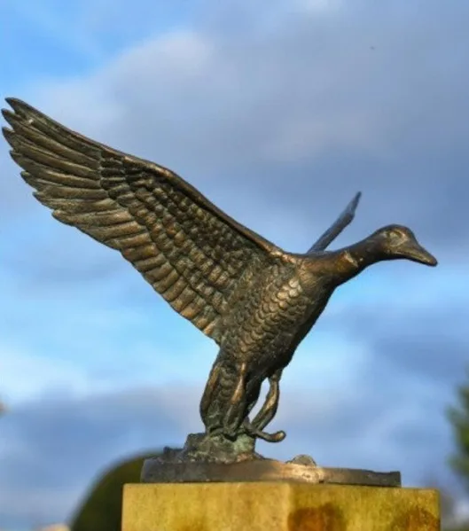 Garden Life Size Antique Black Brass Copper Bird Bronze Swan Animal Statue Sculpture for Sale