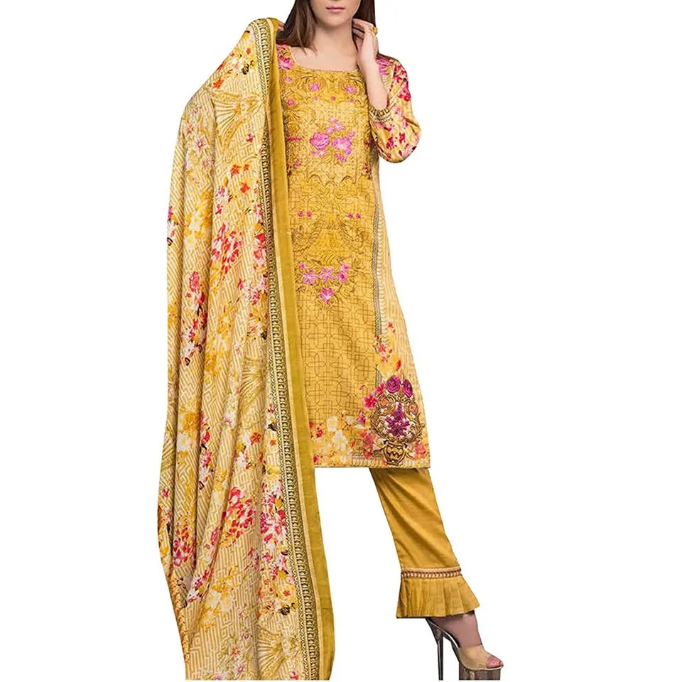 Pakistani Salwar Kameez Lawn Dresses Women Shalwar Kameez Pakistani Indian and Pakistan Dress Hot Selling Piece Collection 2023
