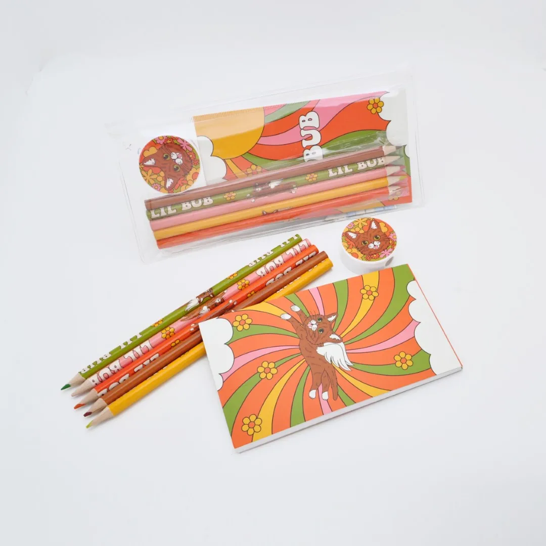 wholesale stationery set ruler pencil sharpener sticker