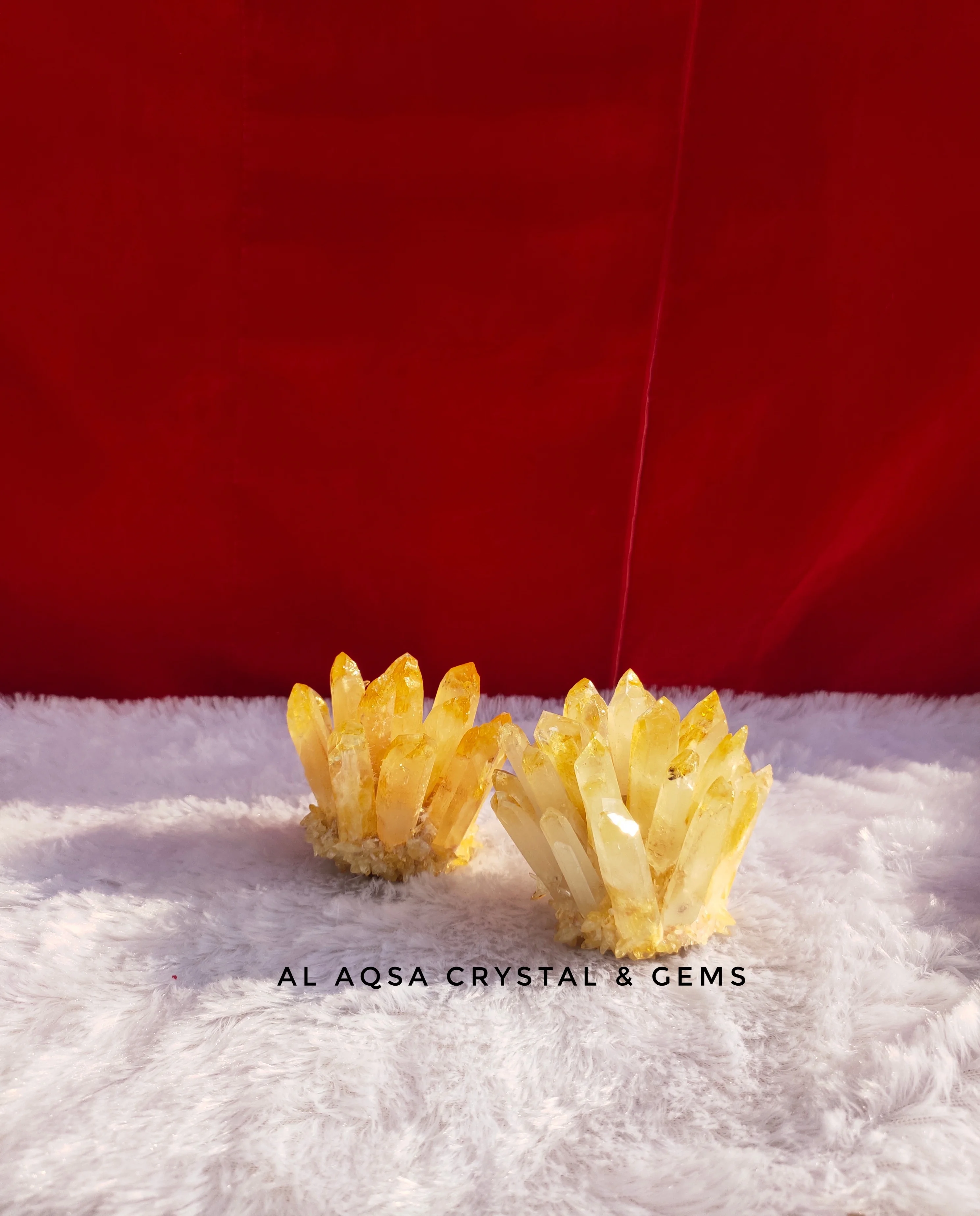 Beautiful natural citrine point clusters from depth of the sea for healing therapy or home/table/office decoration