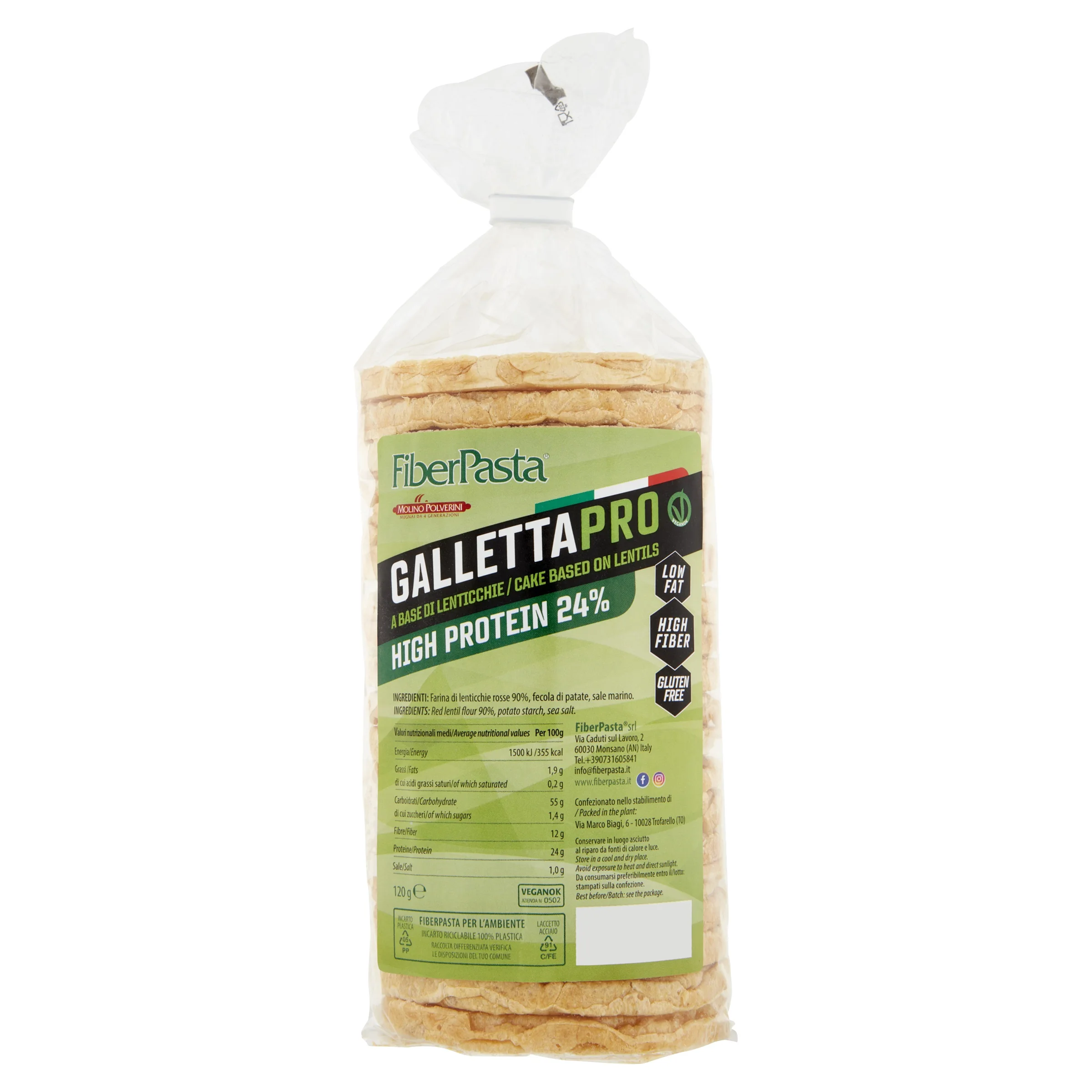 LENTIL CAKE GALLETTAPRO, HIGH PROTEIN GLUTEN FREE AND HIGH FIBER,  VEGAN, PLANT-BASED ITALIAN PREMIUM QUALITY