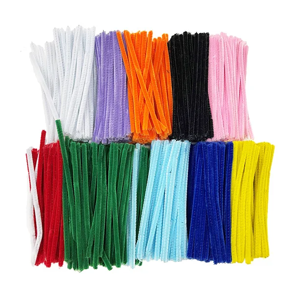 1000pcs 6mm x 15cm Colors fuzzy pipe cleaners