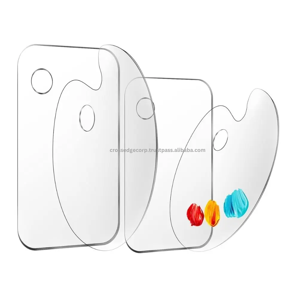 High quality Transparent Acrylic Painting Palette Easy Clean Acrylic Oil Water color Painting Plastic Palette Tray Artist Paint
