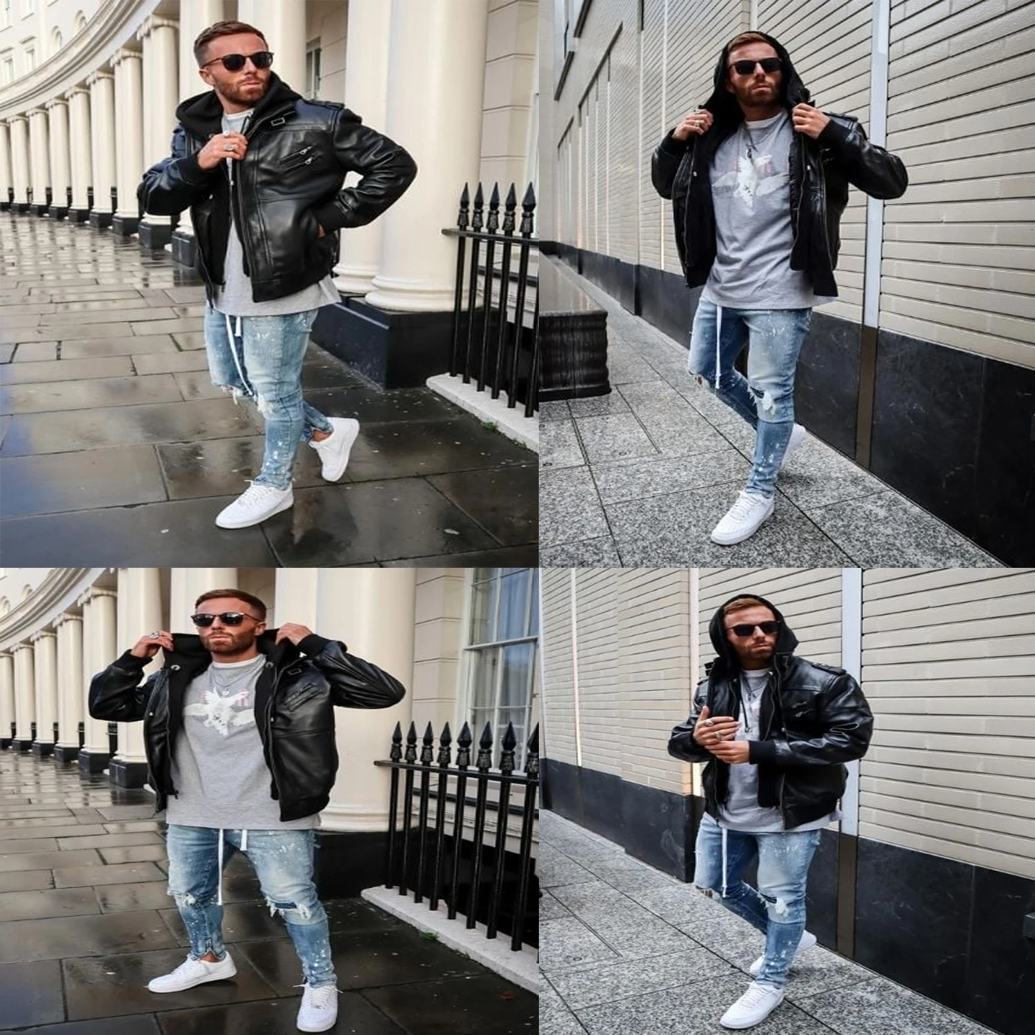 Solid Color raw  autumn Vintage lapels old leather coats first layer cowhide leather jacket for men and womens