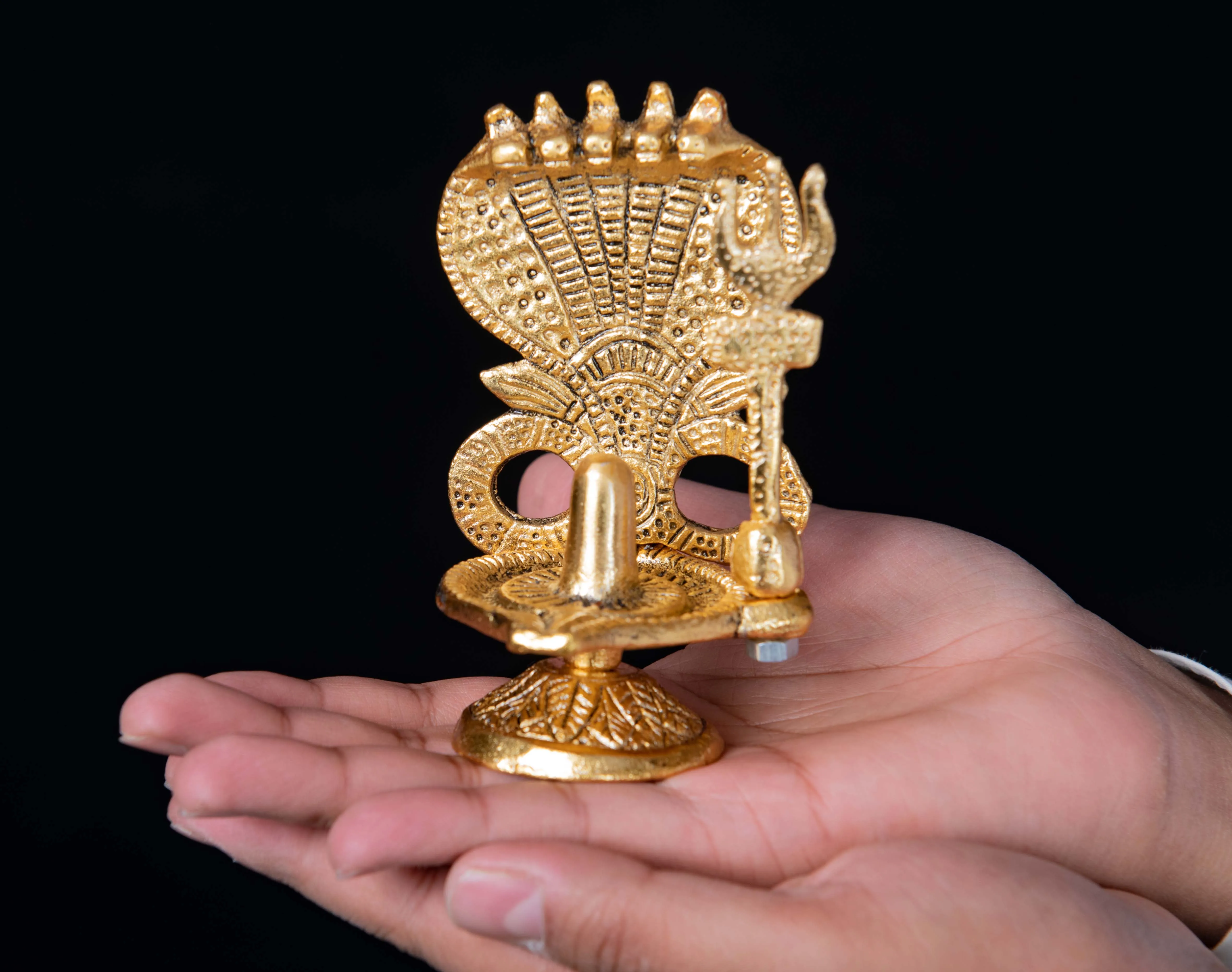 Metal shivling shiva lingam statue Indian Lord Shiva Aluminium Sculpture Hindu God Statue for home decor and temple- shivling