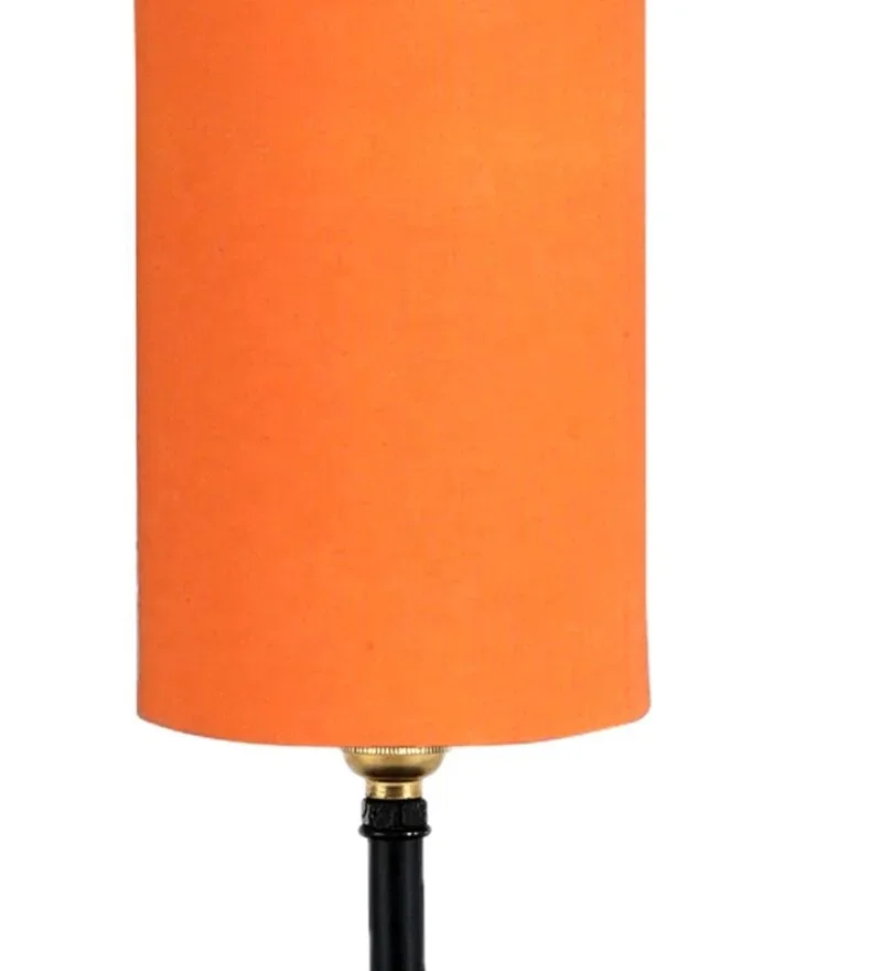Best Quality Modern Black Color Metal Lamp With Orange Shade .