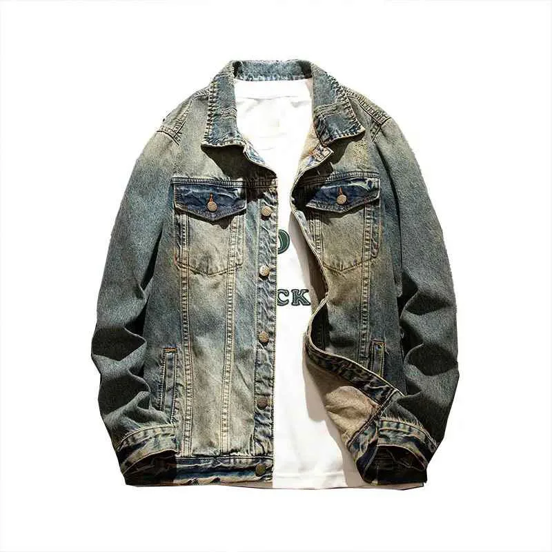 2024 OEM Men Jacket Custom Ripped Washed Plain Old Denim Jacket Jean Jacket Fashion Mam Clothing Fashion Denim Coat For Men