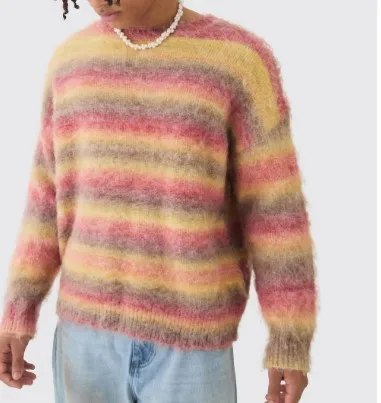 Wholesale Sweater Pumpkin Flowers Men Style Loose Autumn And Winter Style Collar Neck Sweater Thickening design