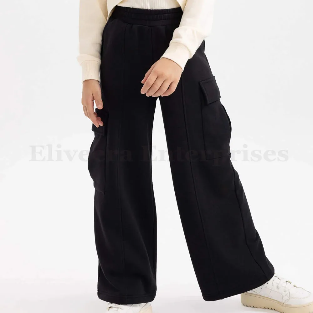 Latest Arrival 2024 Regular Fit Trouser For Kids Girls / Cheap Price High Quality Kids Clothing Custom Logo Cargo Trouser