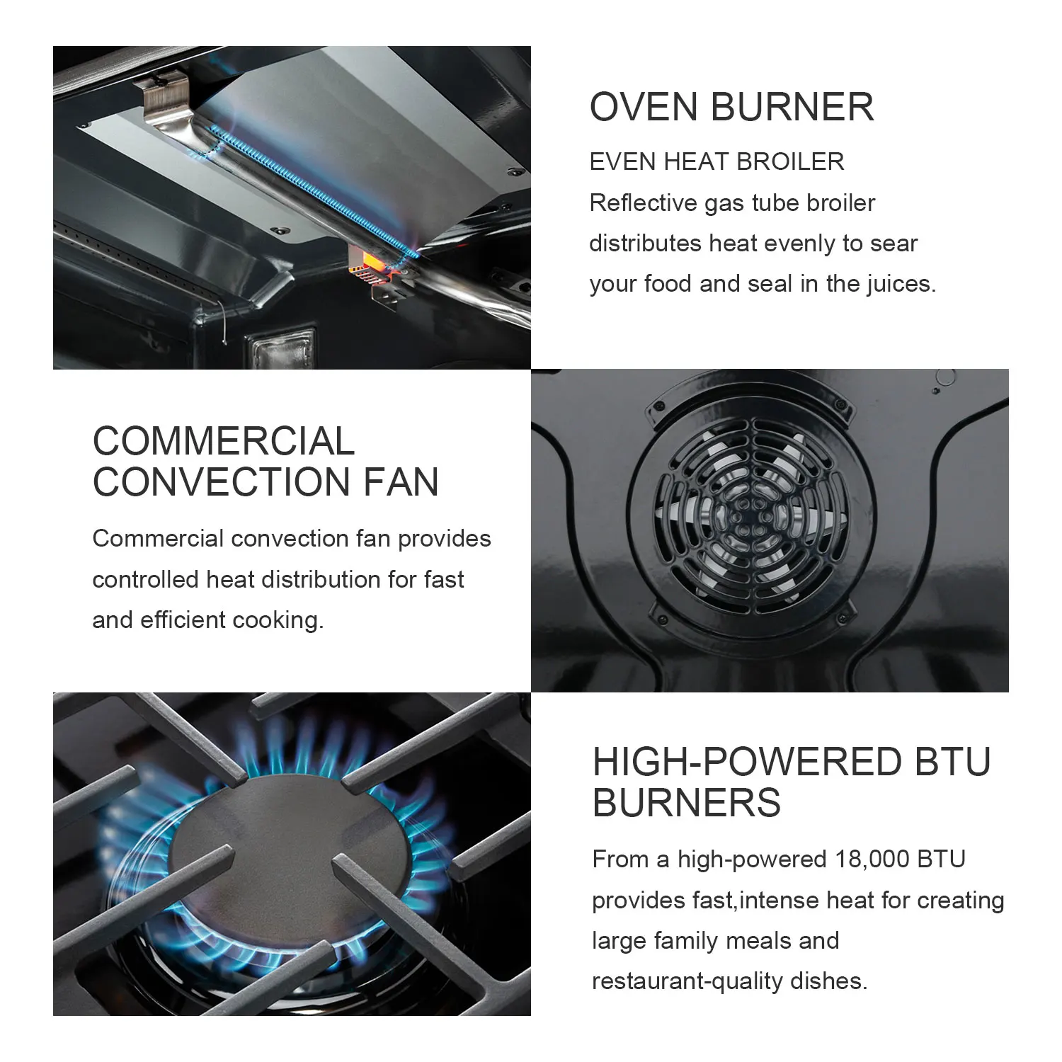 Hyxion Kitchen 48 Inch Double Oven Gas Range 6 Gas Burner  GasStove