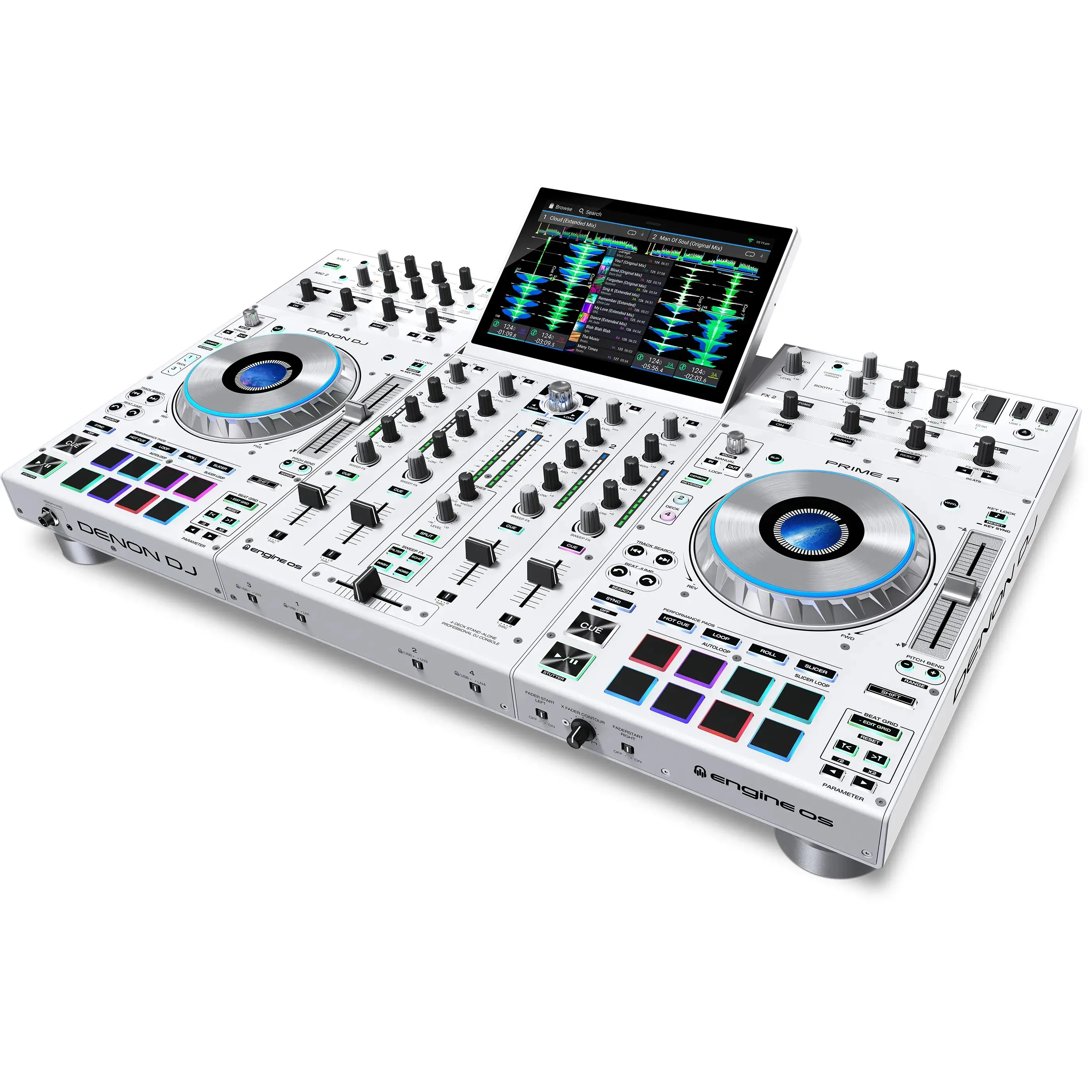 Аутентичный белый Denon DJ Prime 4 автономная система Smart DJ консоль Оптовая цена