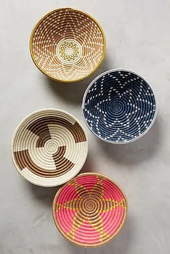 Woven Cotton Wall Hanging Decor Bowls Set Wall Hanging Ornaments Home Decoration Living Room OEM Customized Wholesale Handmade