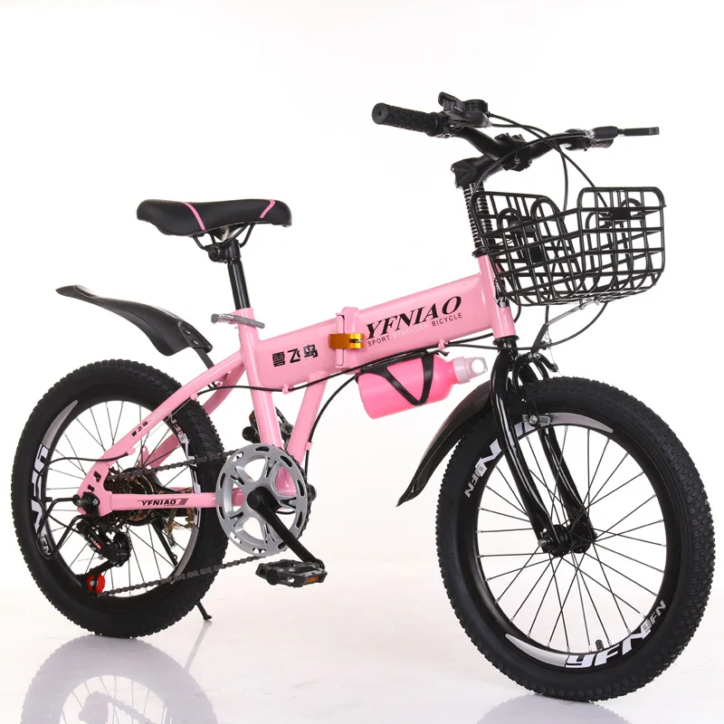 Single speed brake Children Foldable Bicycle Mountain Bike 18/20/22 Inch Dual Disc Brake Shifting Bike 6-14 Years Old Child Bike