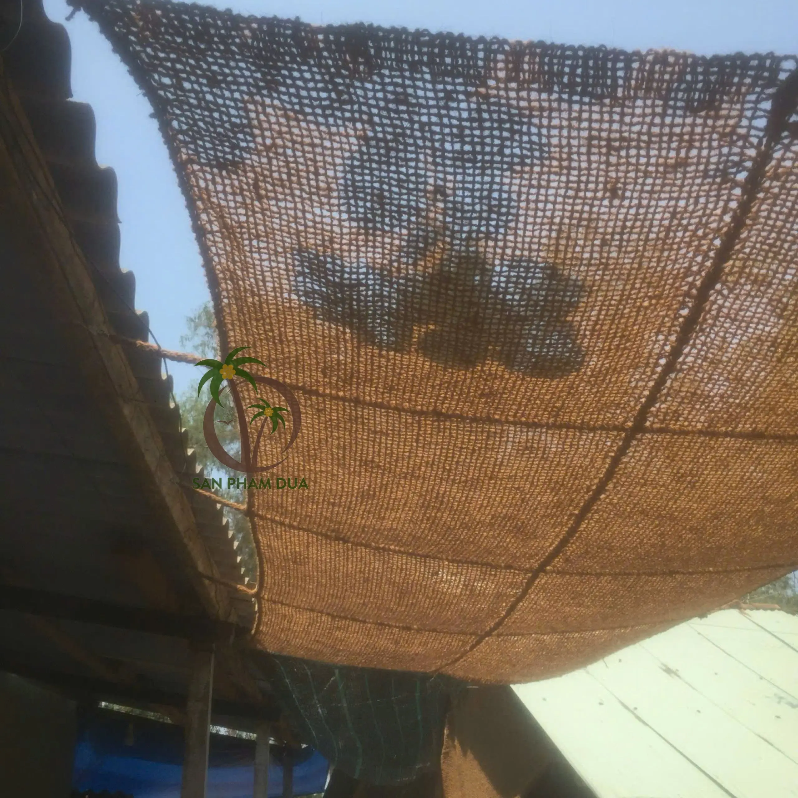 Coconut Sun Shade Net Mat Natural Coconut Fiber Shade Sail Coconut Fiber Net Mat Sun Shade Sail Net Coco - Eco