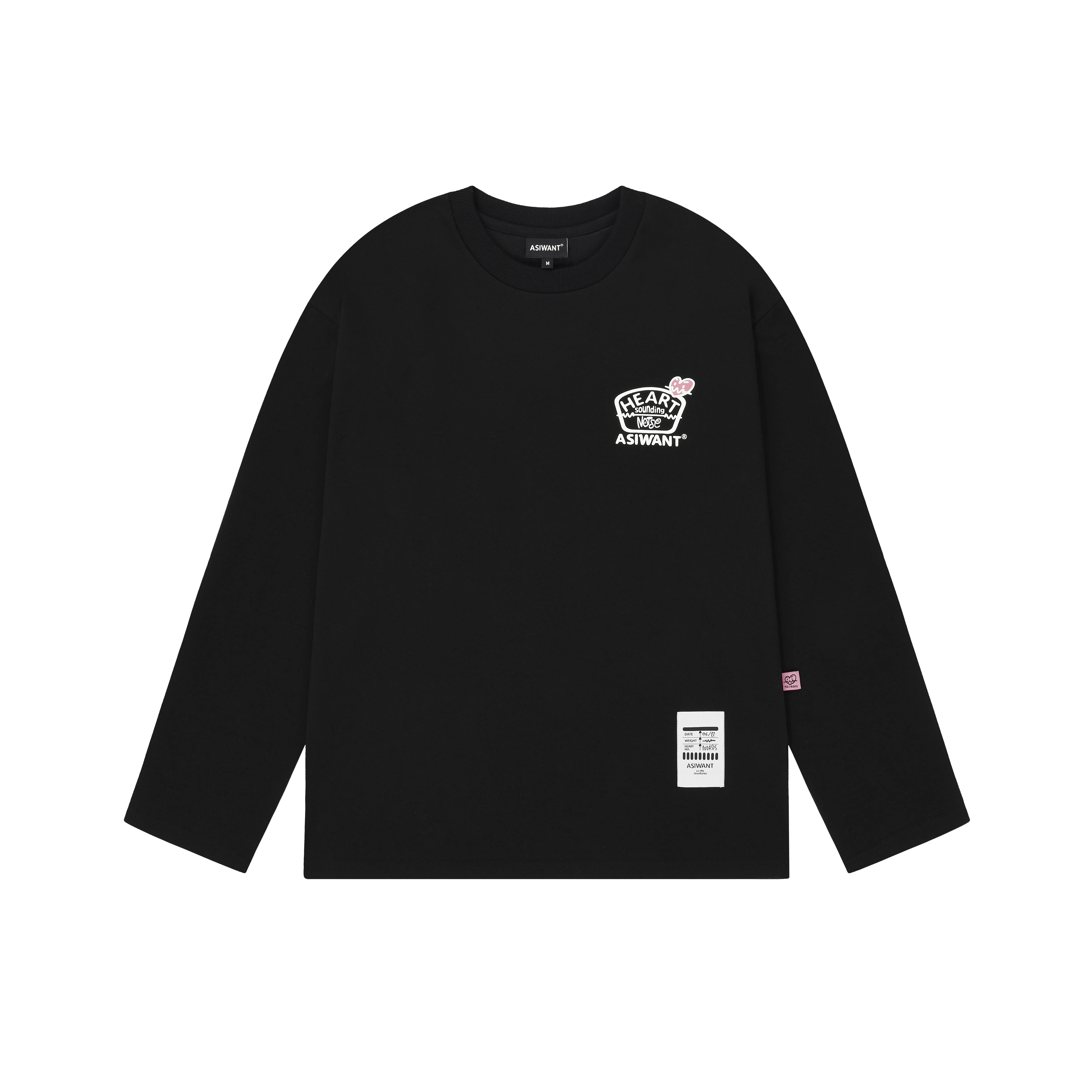 Trending products 2024 new arrivals wholesale clothes ASIWANT HEART SOUNDING NOISES ROUND T-SHIRT Korean fashion