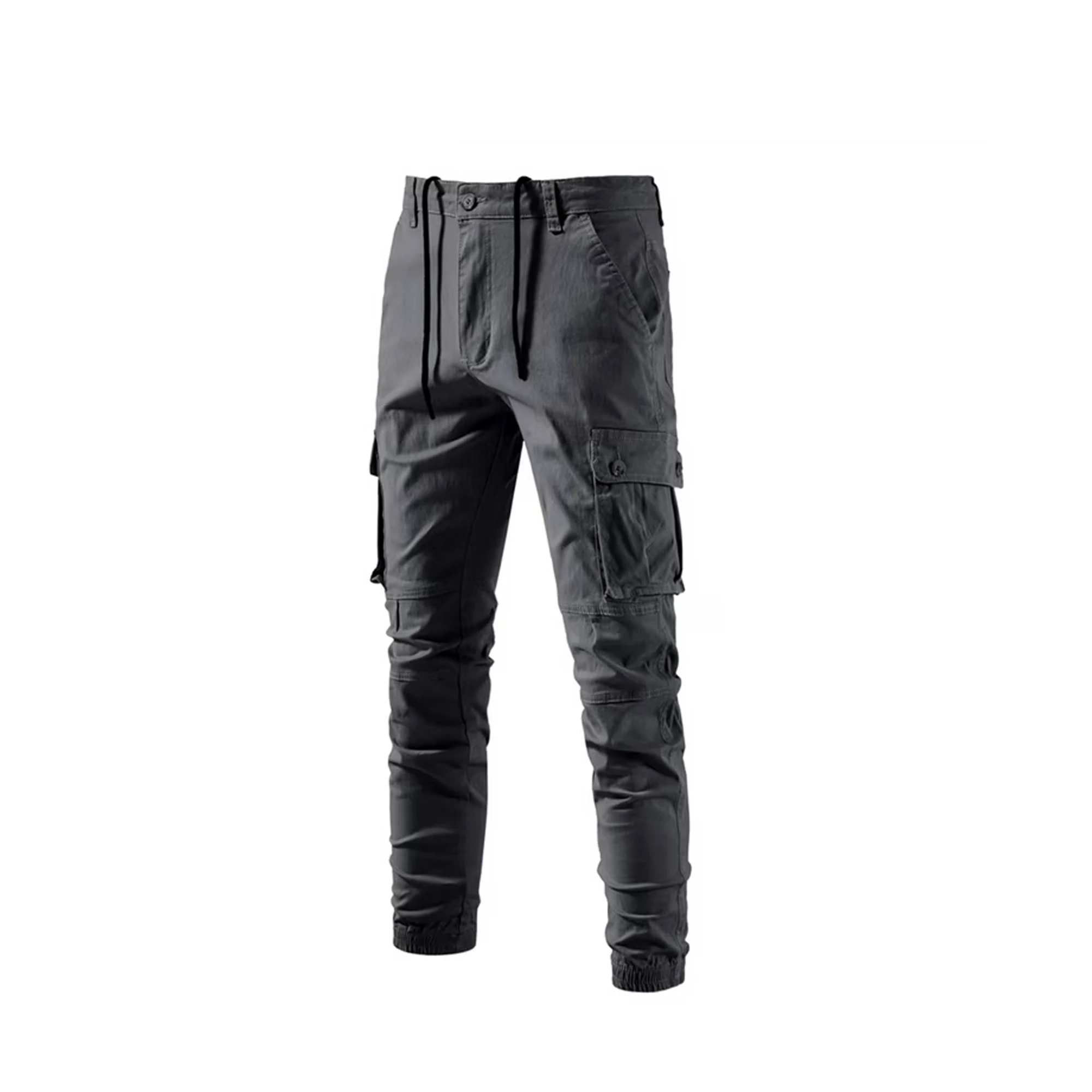 Мужские прямые спортивные брюки-карго из 100% хлопка