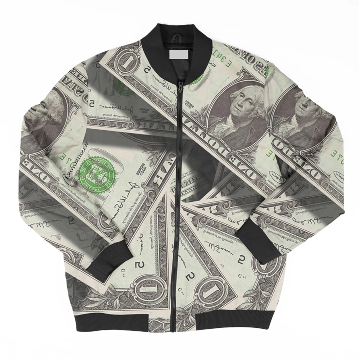 Women Sublimation Casual Stand Collar Zipper Up Short Hem Bomber Jacket Coat Floral Printed Outwear Tops