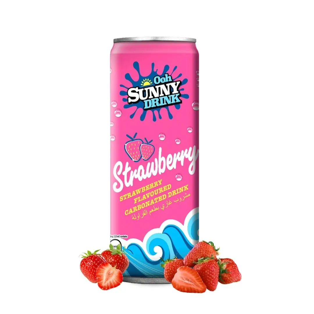 Wholesale Malaysia Export Ooh Sunny Low Sugar Content Carbonated Strawberry, Cola Flavor 325ml Soft Drinks