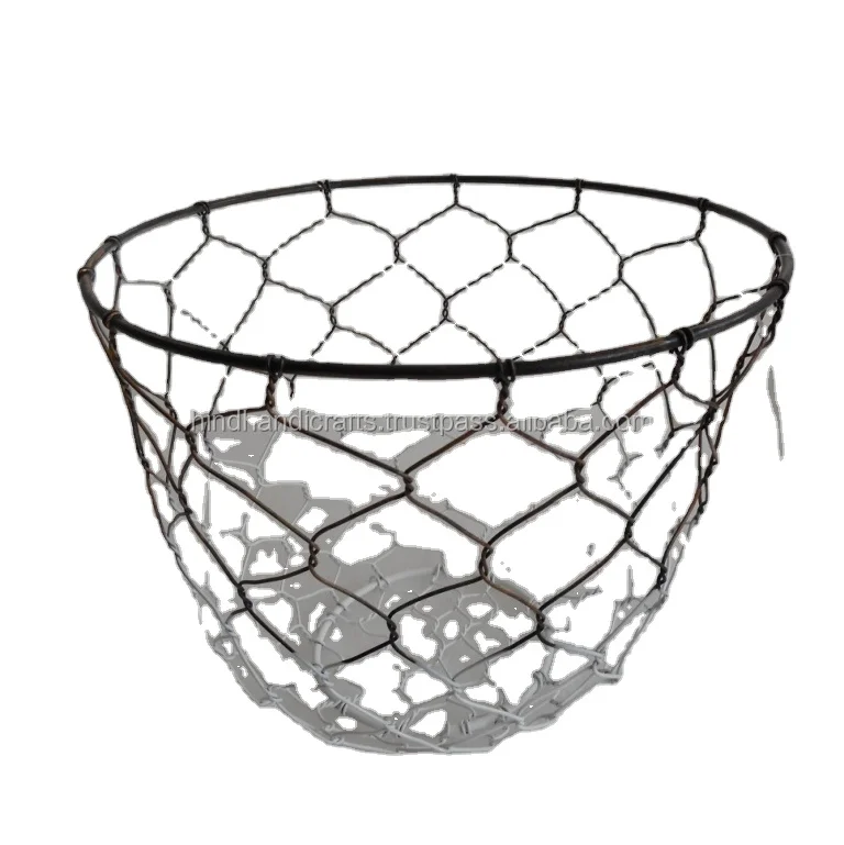 Iron Wire Mesh Storage Basket For Fruit And Cutlery Kitchen Storage Basket Manufacturer and Supplier